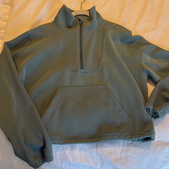 lululemon athletica Tops - lululemon athletica Green Half-Zip Pullover Hoodie